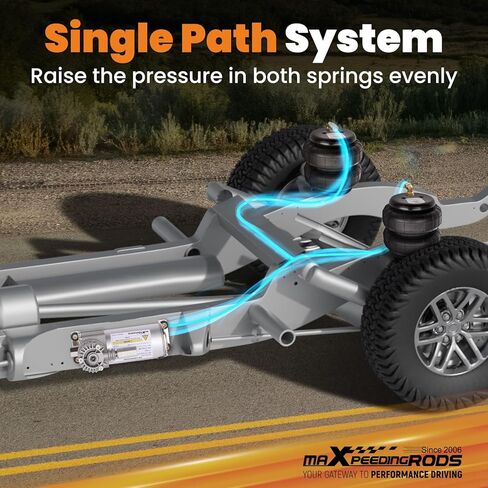 نظام ضاغط الهواء maxpeedingrods على متن الطائرة يصل إلى 120 رطل لكل بوصة مربعة طقم ضاغط الهواء الزنبركي مع مقياس تناظري خط الهواء T تركيبات نظام مسار واحد للشاحنات والشاحنات in Kuwait