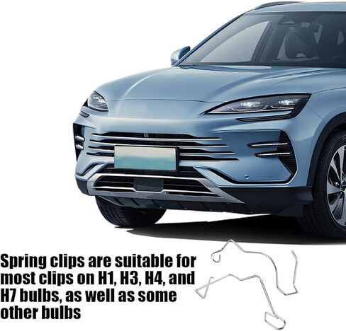 9PCS Car Bulb Retaining Spring Clips, H1/H3/H4/H7 Vehicle Headlight Clamp Retainer, Automotive Headlamp Dipped Beam Bulb Holder Clips Accessories, Universal for SUV, Sedan, Truck in Saudi Arabia