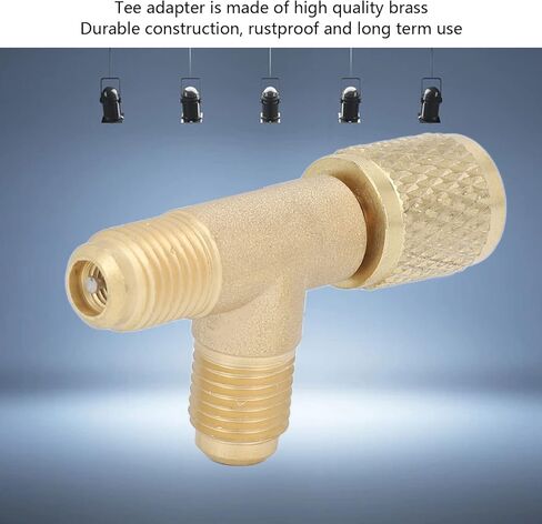 Hvac Tools, Low Loss Fittings Hvac Quick Coupler Access Tee 1/4'' Valves Core Tee Adapter with Swivel Connector AC Vacuum Pump for Gauge Deep Vacuum Pump Manifold in Saudi Arabia