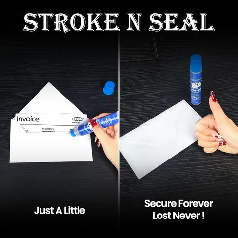 Envelope Moistener with Adhesive,Stroke-N-Seal Envelope Sealer for Bulk Business Mailings & Wedding Invitations, Mess-Free,Quick-Dry Glue Secure Seals 8000+ Envelopes,50mL Refillable Bottle(4 Pack) in Kuwait