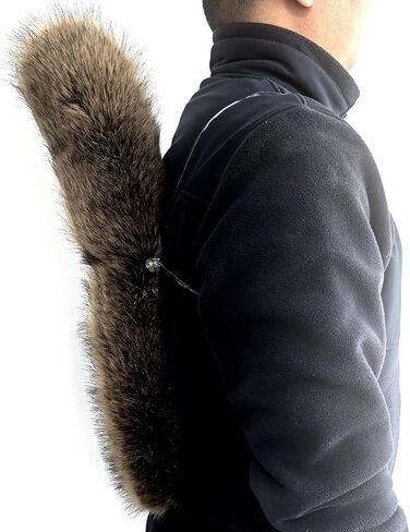 ذيل ثعلب من الفرو الصناعي المنفوش - زي تنكري ذيل مرح للنساء، مثالي للهالوين والحفلات (السنجاب) in Kuwait