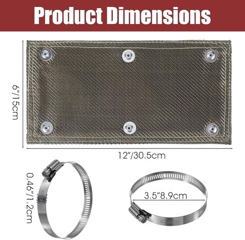 Titanium Pipe Shield 6"x12" Motorcycle Exhaust Heat Shield Two-layer Design Heat Guard Cover Wrap Heats Protection 1350°F Protects Heats Sensitive Components Hoses Lines Electrical Wiring in Saudi Arabia