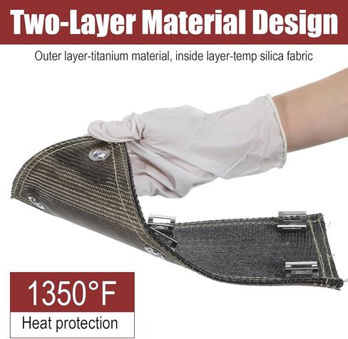 Titanium Pipe Shield 6"x12" Motorcycle Exhaust Heat Shield Two-layer Design Heat Guard Cover Wrap Heats Protection 1350°F Protects Heats Sensitive Components Hoses Lines Electrical Wiring in Saudi Arabia