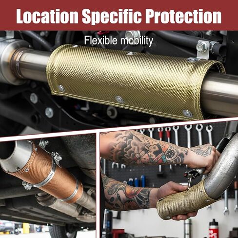 Titanium Pipe Shield 6"x12" Motorcycle Exhaust Heat Shield Two-layer Design Heat Guard Cover Wrap Heats Protection 1350°F Protects Heats Sensitive Components Hoses Lines Electrical Wiring in Saudi Arabia