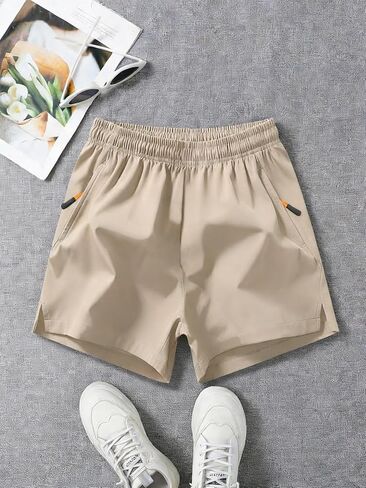 1 Piece Clothing Boys' Casual Athletic Shorts for Teen Boys Sports Shorts Lightweight Comfort for Daily Wear & Exercise Khaki in Saudi Arabia
