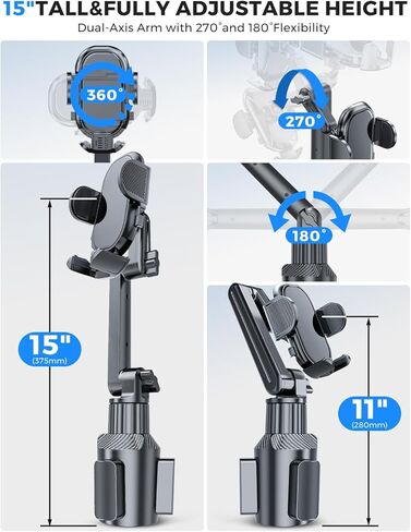 ايسامكور حامل هاتف للسيارة مزود بفتحات تهوية ويدعم 3 نقاط مع مشبك ممتد، حامل هاتف خلوي ثابت للسيارة والشاحنة والمركبة وفتحة التهوية على لوحة القيادة لهاتف ايفون وسامسونج وجالكسي نوت in Kuwait