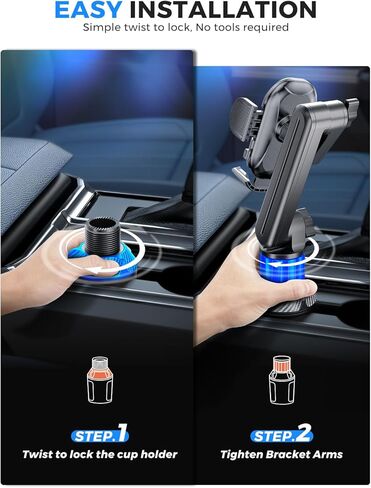 ايسامكور حامل هاتف للسيارة مزود بفتحات تهوية ويدعم 3 نقاط مع مشبك ممتد، حامل هاتف خلوي ثابت للسيارة والشاحنة والمركبة وفتحة التهوية على لوحة القيادة لهاتف ايفون وسامسونج وجالكسي نوت in Kuwait