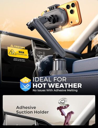 ايسامكور حامل هاتف للسيارة مزود بفتحات تهوية ويدعم 3 نقاط مع مشبك ممتد، حامل هاتف خلوي ثابت للسيارة والشاحنة والمركبة وفتحة التهوية على لوحة القيادة لهاتف ايفون وسامسونج وجالكسي نوت in Kuwait