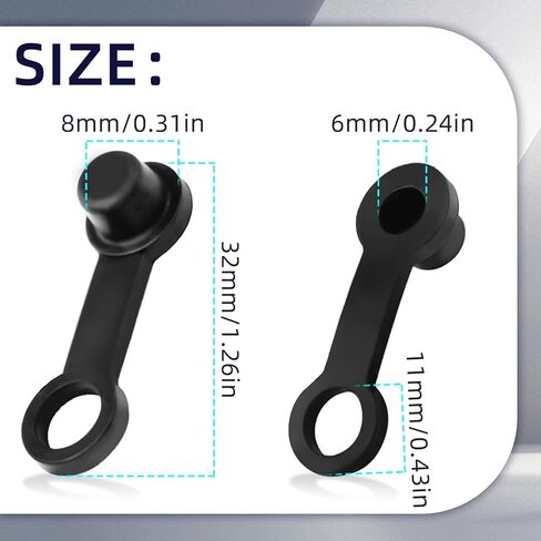 100Pcs Brake Bleeder Cap, 8mm Rubber Grease Fitting Caps Black Bleed Nipple Dust Cover with Keeper, Brake Bleed Nipple Cap for Motorcycle Motorbike Accessories in Saudi Arabia