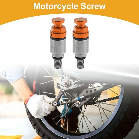 2 قطعة M5x0.8 العالمي للدراجات النارية المسمار - الدراجة الترابية موتوكروس شوكة صمام الهواء النازف - معدن برتقالي in Kuwait
