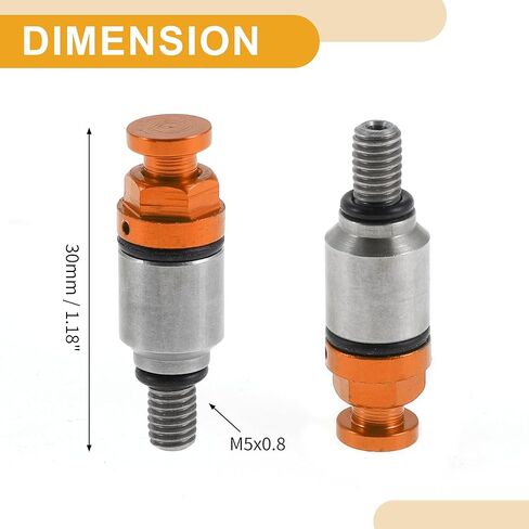 2 قطعة M5x0.8 العالمي للدراجات النارية المسمار - الدراجة الترابية موتوكروس شوكة صمام الهواء النازف - معدن برتقالي in Kuwait