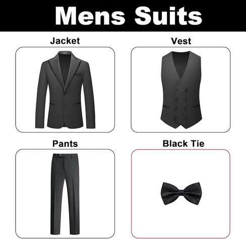Mens Suit 3 Pieces Peak Lapel Blazer Slim Fit Tuxedo Formal Two Button Jacket Vest Pants for Wedding Prom in Saudi Arabia