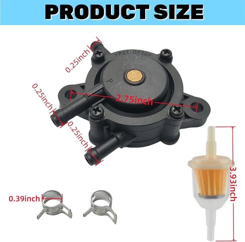 Fuel Pump with Filter for Kohler 17HP-25HP Small Compatible with Kawasaki Cub Cadet Craftsman Small Starter Gas Vacuum Fuel Pump, Replaces OEM# 491922 691034 692313 808656 808492 in Saudi Arabia