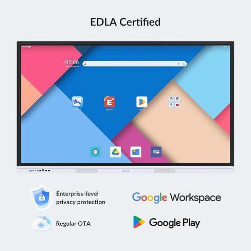 سبورة ذكية، سبورة بيضاء تفاعلية مقاس 55 بوصة مع Google EDLA، سبورة بيضاء رقمية مدمجة، إرسال لاسلكي، شاشة مقسمة وقماش غير محدود للأعمال والتعليم (يتضمن التثبيت على الحائط) in Saudi Arabia