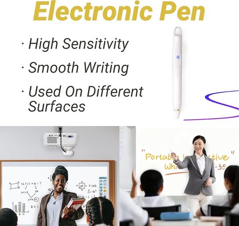 Interactive Whiteboard System -Smart Whiteboard with Electronic Pen, Compatible with Long Focus Projection, for Home Office Classroom and Presentation, Only for Windows in Saudi Arabia