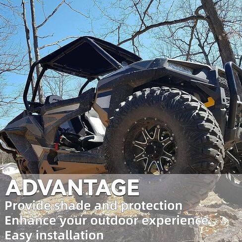سطح علوي من البولي كربونات RZR باللون الأسود من ECOTRIC متوافق مع 2014-2023 Polaris RZR XP 1000 Turbo 900 بمقعدين مع أدوات تثبيت in Saudi Arabia