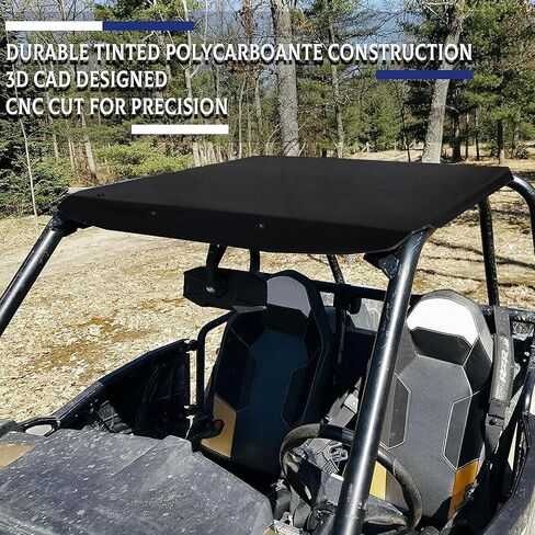 سطح علوي من البولي كربونات RZR باللون الأسود من ECOTRIC متوافق مع 2014-2023 Polaris RZR XP 1000 Turbo 900 بمقعدين مع أدوات تثبيت in Saudi Arabia
