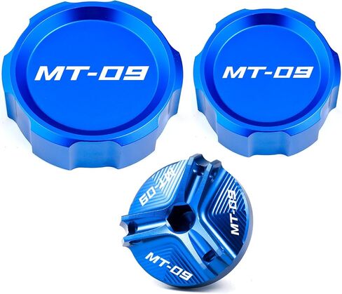 متوافق مع 2026 MT09 MT 09 2025 MT09 SP 2021-2026 MT-09 Tracer 9 GT ملحقات الدراجات النارية CNC الخلفية الأمامية الفرامل السائل غطاء خزان غطاء حشو الزيت (أسود) in Saudi Arabia