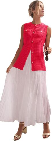 Jessica London Women's Plus Size Boxy Stitch Cardigan Sweater Vest in Saudi Arabia