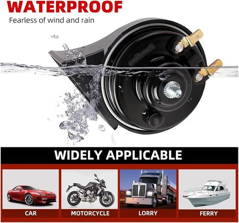 12V 120dB Musical Car Horn with 10 Sounds Waterproof & Super Loud Compatible With Cars Truck Bus Van Motorcycle in Kuwait