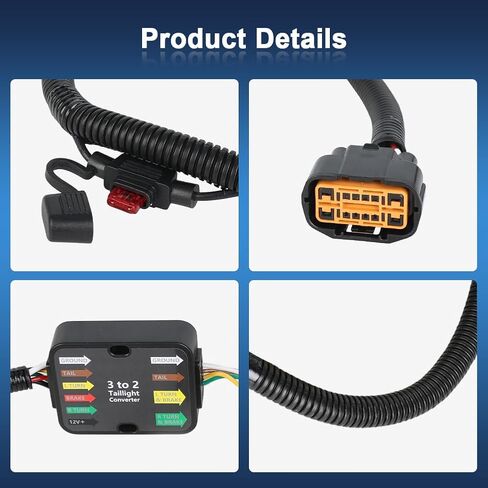 4-Pin Trailer Wiring Harness for Trailer Light Connect Compatible with Hyundai Santa Fe Tucson Palisade Santa Cruz/Kia Telluride Carnival Sorento Replacement for 56420 in Kuwait