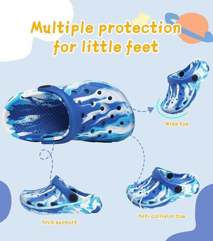 Toddler Kids Clogs Garden Shoes for Boys Girls Marbled Tie Dye Water Shoes Slip on Sandals in Saudi Arabia