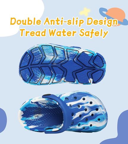 Toddler Kids Clogs Garden Shoes for Boys Girls Marbled Tie Dye Water Shoes Slip on Sandals in Saudi Arabia