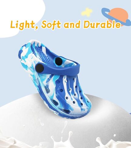 Toddler Kids Clogs Garden Shoes for Boys Girls Marbled Tie Dye Water Shoes Slip on Sandals in Saudi Arabia