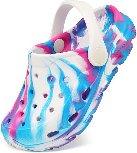 Toddler Kids Clogs Garden Shoes for Boys Girls Marbled Tie Dye Water Shoes Slip on Sandals in Saudi Arabia