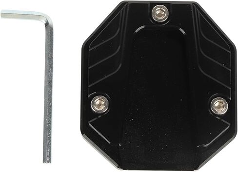 Yosoo Health Gear Motorcycle Kickstand Plate, Universal Aluminium Alloy Motorcycle Side Stand Plate Pad with Hexagon Wrench High Strength Motorcycle Pad Foot Side Extension Pad (Black) in Kuwait