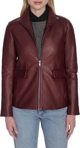 Cole Haan womens Wing Collar Leather Jacket in Saudi Arabia