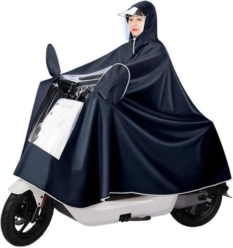 Rain Poncho，Rain Cape Adult Waterproof， Hooded Rain Poncho for Bike, Ebike, Motorcycle, and Mobility Scooter Windproof Unisex Rain Cape(Grey Orange,5X-Large) in Saudi Arabia