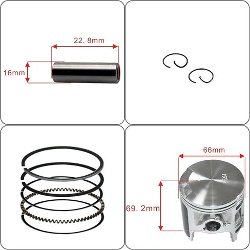 Tupo 195cc 66mm Cylinder Piston Ring Gasket Top End Rebuild Kit Compatible with Yamaha Blaster 200 YFS200 YFS 200 1988-2006 ATV in Saudi Arabia