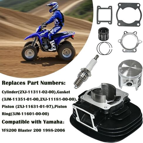Tupo 195cc 66mm Cylinder Piston Ring Gasket Top End Rebuild Kit Compatible with Yamaha Blaster 200 YFS200 YFS 200 1988-2006 ATV in Saudi Arabia