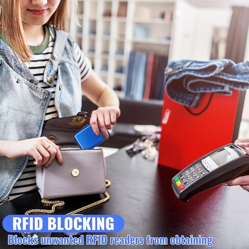12 Pcs RFID Blocking Credit Cards Holder Mini Slim Aluminum Wallet Metal Business Card Case Credit Wallet Protector ID Hard Case for Women Men, Multicolor in Kuwait