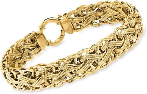 Ross-Simons 18kt Gold Over Sterling Woven-Link Bracelet. 8 inches in Saudi Arabia