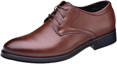 Men's Fashionable Business Shoes - Low Heel Round-Toe lace-up Casual Shoes - Suitable for Work, Parties and Weddings in Kuwait