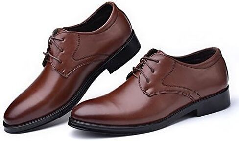 Men's Fashionable Business Shoes - Low Heel Round-Toe lace-up Casual Shoes - Suitable for Work, Parties and Weddings in Kuwait