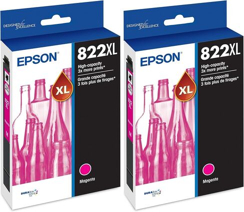 خرطوشة حبر أرجوانية عالية السعة EPSON 822 DURABrite Ultra (T822XL320-S) تعمل مع WorkForce Pro WF-3820، WF-3823، WF-4820، WF-4830، WF-4833، WF-4834 in Kuwait