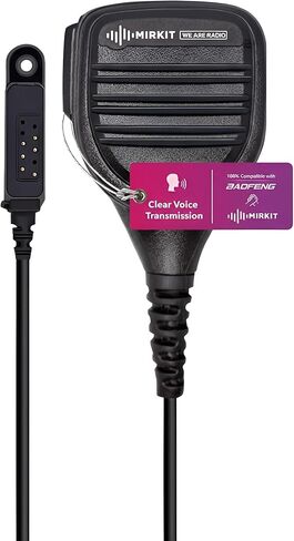 سماعة أذن MIRKIT سماعة رأس أنبوبية صوتية مع ميكروفون لأجهزة الراديو ثنائية الاتجاه مع كابل معزز، متوافقة مع: Baofeng UV-9R Plus، BF-9700، A-58، UV-XR، UV-5S، GT 3 WP in Kuwait