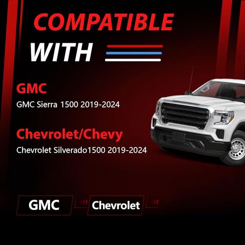 Pair Exhaust Tips Bezels Compatible with Chevrolet Chevy Silverado 1500 GMC Sierra 1500 2019 2020 2021 2022 2023 2024 84434641 84434642 2253506 in Saudi Arabia