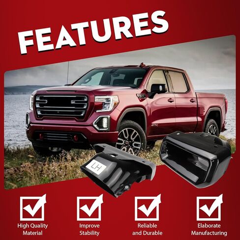 Pair Exhaust Tips Bezels Compatible with Chevrolet Chevy Silverado 1500 GMC Sierra 1500 2019 2020 2021 2022 2023 2024 84434641 84434642 2253506 in Saudi Arabia