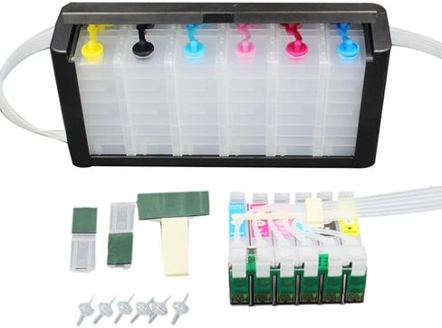 نظام الحبر السائب الفارغ كيبك متوافق مع Stylus Photo R260 R280 R380 RX580 RX595 RX680 Artisan 50 مع شريحة ARC in Kuwait