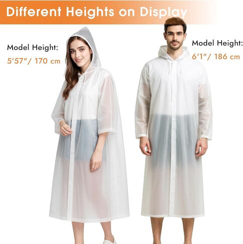 2 Pack Rain Coat, Rain Coats for Women, Ponchos Adult, Rain Poncho, Raincoat, Clear Rain Jacket for Camping, Hiking in Saudi Arabia