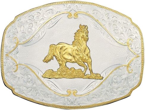 Montana Silversmiths Men's Galloping Horse Western Belt Buckle - 2920-463 in Saudi Arabia