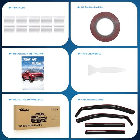 Nilight Window Rain Guards Smoke Tint, Car Window Shade for Rain/Snow, Reduce Wind Noise, Car Wash Safe in Saudi Arabia