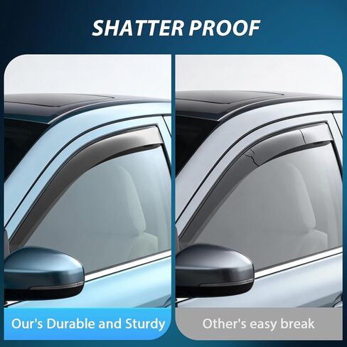Nilight Window Rain Guards Smoke Tint, Car Window Shade for Rain/Snow, Reduce Wind Noise, Car Wash Safe in Saudi Arabia