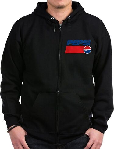 سترة CafePress 90S Pepsi Logo للرجال بغطاء للرأس بسحاب داكن للرجال بغطاء للرأس in Kuwait