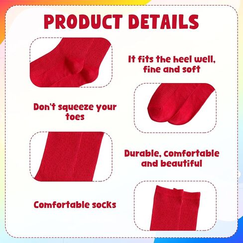 22Pairs Colorful Crew Socks Breathable Soft Candy Colored Socks Lightweight Tube Boys Dress Sock Casual Athletic Solid Color Socks for Women Boys Girls in Saudi Arabia