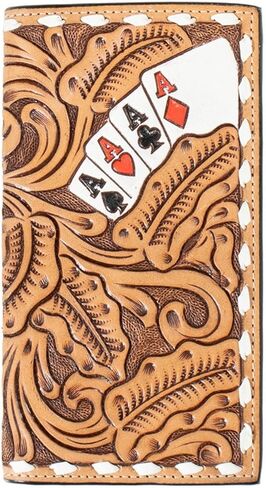 3D Belt Rodeo Wallet Hand Painted Ace Cards, Natural Color in Saudi Arabia